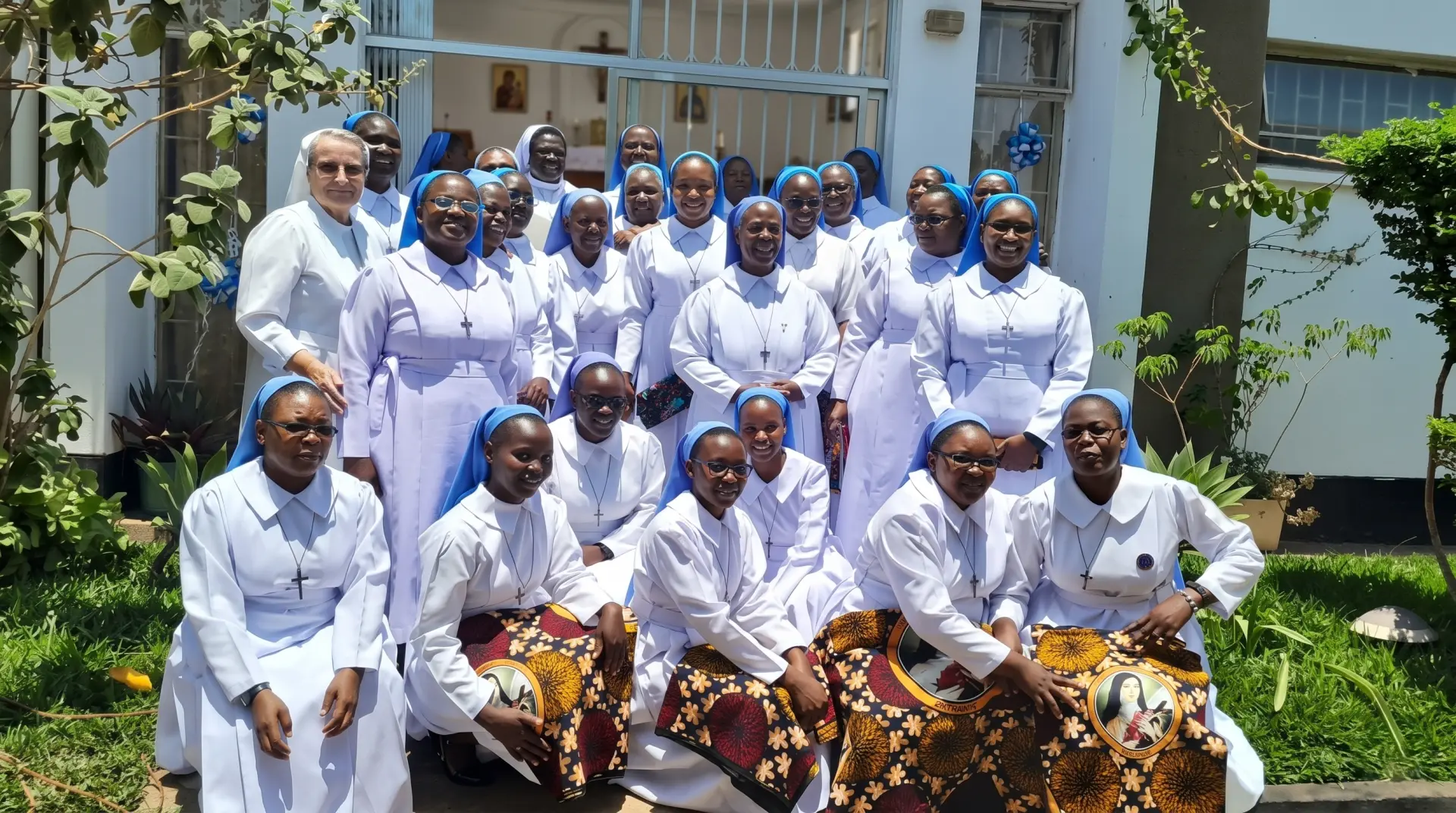 Sisters serving children